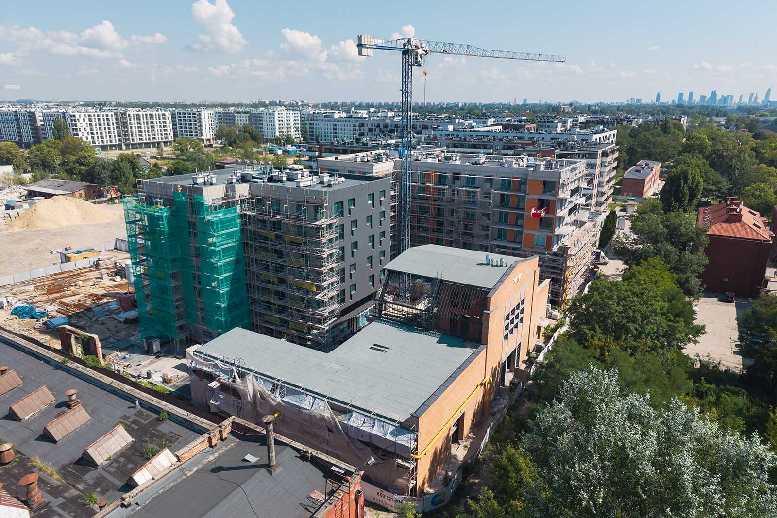 Postęp prac na budowie pierwszego etapu Fabricy Ursus w sierpień 2025 r.
